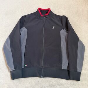 Vintage 2000s Ferrari Scuderia‎ Full Zip Softshell Racing Jacket Black Grey M